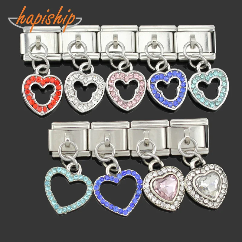 Hapiship 9mm Width Original Daisy Heart Rhinestone Italian Charm Fit Bracelet Stainless Steel Jewelry Making DJ091
Hapiship 9mm Width Original Daisy Heart Rhinestone Italian Charm Fit Bracelet Stainless Steel Jewelry Making DJ091