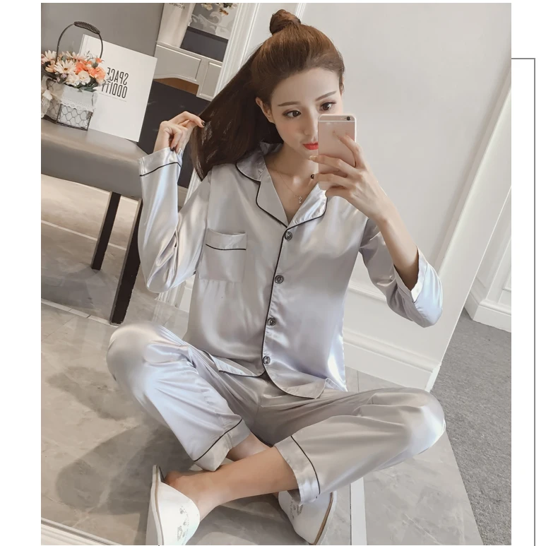 Silk Satin Pyjamas Set 15