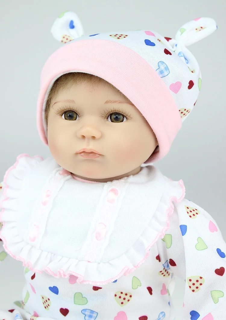 

Cute16''/ 40cm Silicone Reborn Baby Dolls with Clothes,Lifelike Newborn Baby-Reborn Doll Plaything for Children Free Shipping