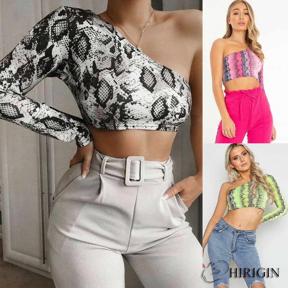 Hirigin Sexy Tank Top 2019 New Fashion Women One Shoulder Crop Top Push up Snake Print Clothes Ladies Clubwear Clothing
Hirigin Sexy Tank Top 2019 New Fashion Women One Shoulder Crop Top Push up Snake Print Clothes Ladies Clubwear Clothing