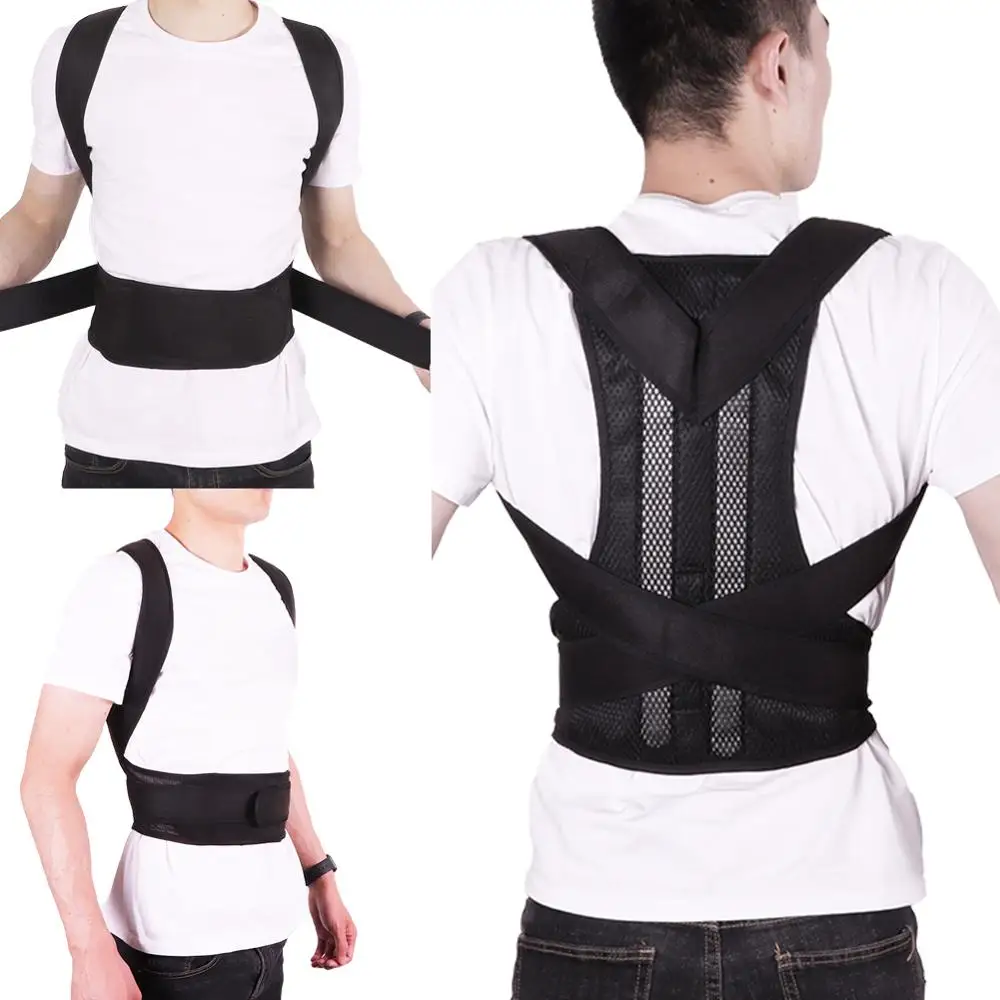 Adjustable Black Back Posture Corrector Shoulder Lumbar Spine Brace Support Belt Health Care for Men Women Unisex
Adjustable Black Back Posture Corrector Shoulder Lumbar Spine Brace Support Belt Health Care for Men Women Unisex