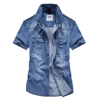 2019 New arrival denim shirt men Summer Casual short sleeve men's shirt high quality jeans shirt for men plus size 4XL
2019 New arrival denim shirt men Summer Casual short sleeve men's shirt high quality jeans shirt for men plus size 4XL