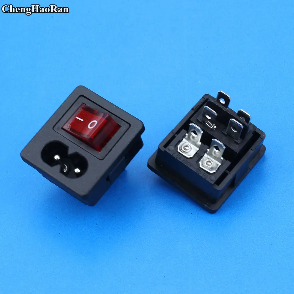 ChengHaoRan C8 input type AC power outlet eight character socket ship type switch matching lamp 2 in 1 full copper
ChengHaoRan C8 input type AC power outlet eight character socket ship type switch matching lamp 2 in 1 full copper