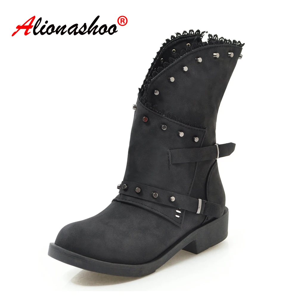 Women's Motorcycle Boots Shoes Solid Color Fashion Casual Punk SHoes Autunm Fashion Dress Shoes Plus Size 34-43
Women's Motorcycle Boots Shoes Solid Color Fashion Casual Punk SHoes Autunm Fashion Dress Shoes Plus Size 34-43