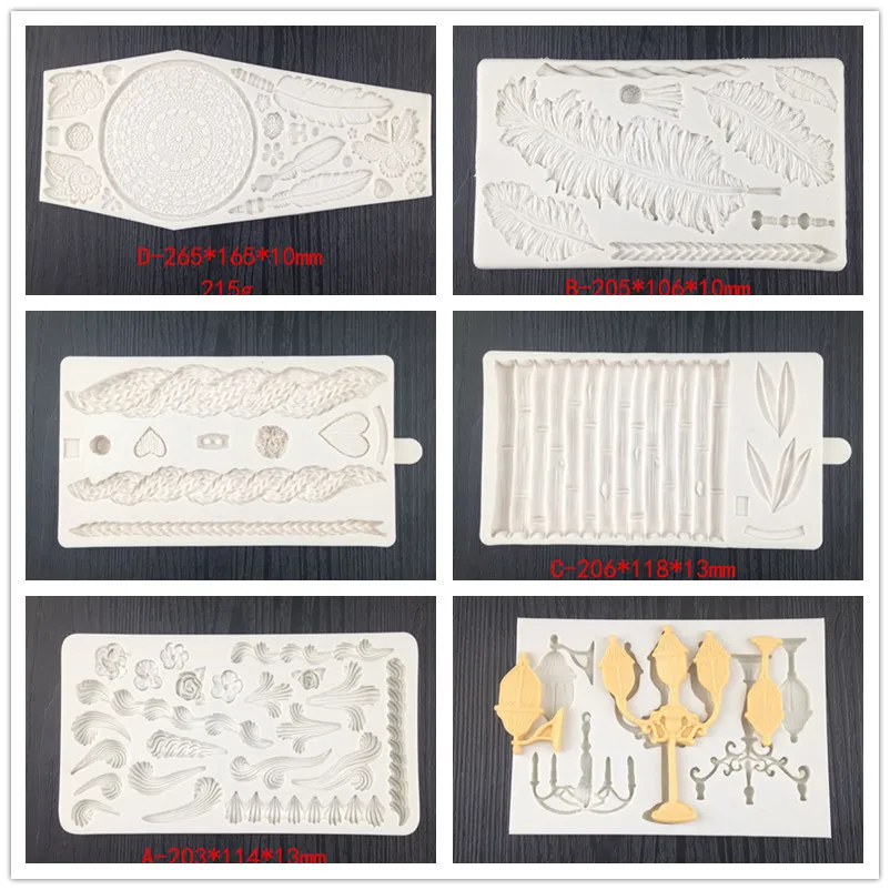 DIY Silicone Decoration Mold Feather Butterfly Bamboo Retro Lamp Sweater Knitting Texture Chocolate Cake Baking Tool WMJ-801
DIY Silicone Decoration Mold Feather Butterfly Bamboo Retro Lamp Sweater Knitting Texture Chocolate Cake Baking Tool WMJ-801