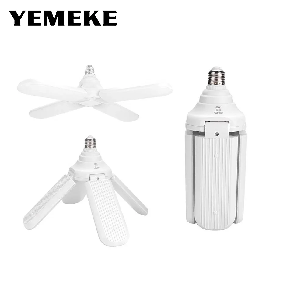E27 LED Bulb Foldable Fan Blade Lamp 45W 60W 110V 220V Energy Saving Lights Ampoule Angle Adjustable Livingroom Ceiling Lamps
E27 LED Bulb Foldable Fan Blade Lamp 45W 60W 110V 220V Energy Saving Lights Ampoule Angle Adjustable Livingroom Ceiling Lamps