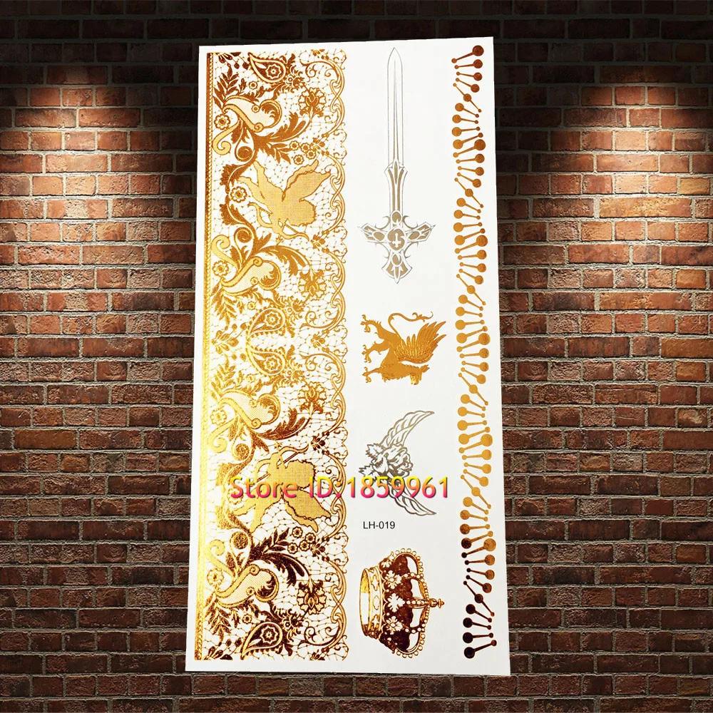 1PC Wreath Design Gold Henna Temporary Tattoo Women Sexy Body Art Arm Sleeve Jewelry Stickers AGLH022 Fake Flash Metallic Tattoo
1PC Wreath Design Gold Henna Temporary Tattoo Women Sexy Body Art Arm Sleeve Jewelry Stickers AGLH022 Fake Flash Metallic Tattoo