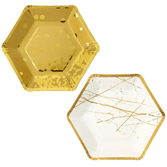 Free Shipping 120pcs Foil Gold Party Plates Tableware Modern Geometrical Hexagonal Paper Plates 7" Dessert Cocktail Party Favor
Free Shipping 120pcs Foil Gold Party Plates Tableware Modern Geometrical Hexagonal Paper Plates 7" Dessert Cocktail Party Favor