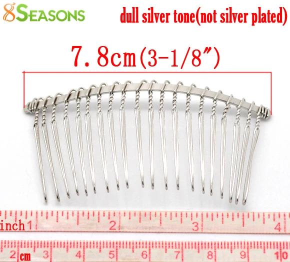 8SEASONS Silver Tone Color Comb Shape Hair Clips 7.8x3.8cm(3-1/8"x1-1/2"), 10PCs (B17122),
8SEASONS Silver Tone Color Comb Shape Hair Clips 7.8x3.8cm(3-1/8"x1-1/2"), 10PCs (B17122),