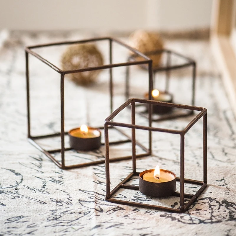 Vintage Wrought Iron Candlestick Geometric Square / Rectangular Candlestick Photography Props Home Wedding Decor Dropshipping
Vintage Wrought Iron Candlestick Geometric Square / Rectangular Candlestick Photography Props Home Wedding Decor Dropshipping