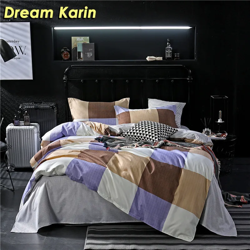 Stripe Plaid 2/3 Pcs King Size Bedding Set With Pillowcase Polyester Brief Duvet Cover Sets Single Double Queen Bed Linens Quilt
Stripe Plaid 2/3 Pcs King Size Bedding Set With Pillowcase Polyester Brief Duvet Cover Sets Single Double Queen Bed Linens Quilt