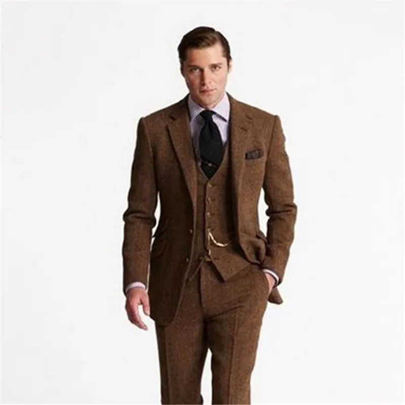 Brown Smoking Grey Tweed Men Suit Slim Fit 3 Piece(Jacket+Pant+Vest) 2020 Fashion Tailor-made Masculino Tuxedo Custome Homme
Brown Smoking Grey Tweed Men Suit Slim Fit 3 Piece(Jacket+Pant+Vest) 2020 Fashion Tailor-made Masculino Tuxedo Custome Homme