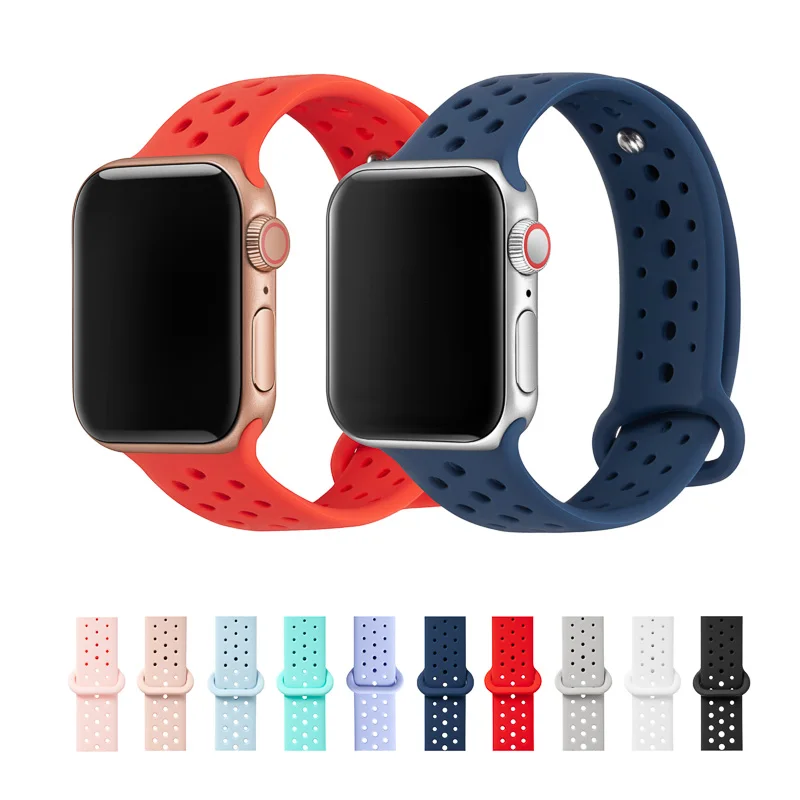 Watch band For Apple Watch Strap 38mm 44mm 40mm 42mm Band for iWatch4 Replacement Silicone Sports Band with Hole 81004
Watch band For Apple Watch Strap 38mm 44mm 40mm 42mm Band for iWatch4 Replacement Silicone Sports Band with Hole 81004