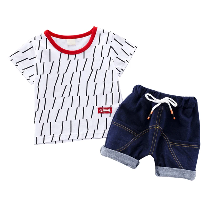 2019 Summer New Infant Boys Set Striped T Shirt + Denim Shorts Fashion Clothes 2pcs Sets Children Kids Jeans Clothing
2019 Summer New Infant Boys Set Striped T Shirt + Denim Shorts Fashion Clothes 2pcs Sets Children Kids Jeans Clothing