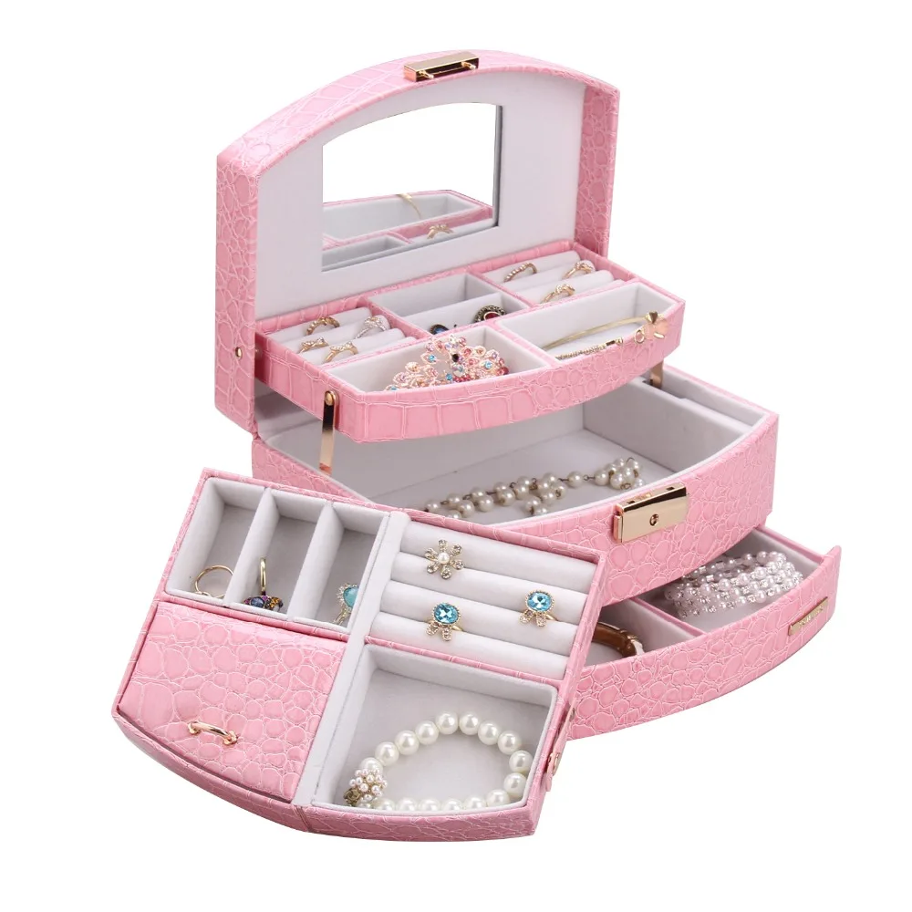 ROWLING Large Jewellery Storage Box Pink Birthday Gift Women Girl Mirror Trinket Cabinet Faux Leather Bangles 3 Layers Case 172
ROWLING Large Jewellery Storage Box Pink Birthday Gift Women Girl Mirror Trinket Cabinet Faux Leather Bangles 3 Layers Case 172