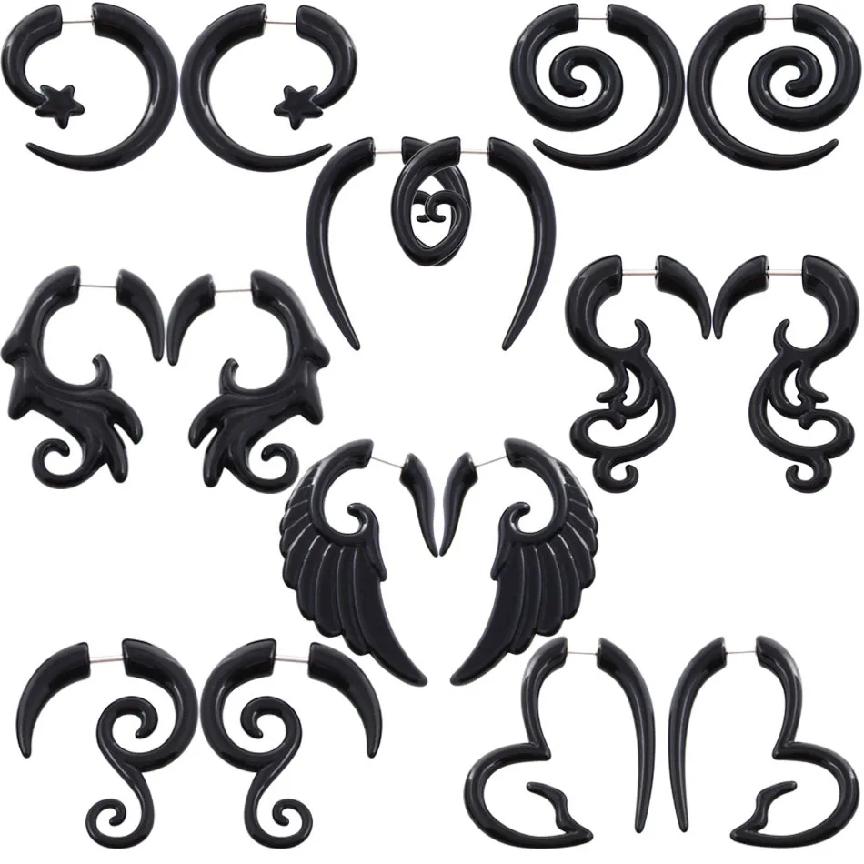 Alisouy Pair Black Acrylic Fake Cheater Twist Spiral Ear Taper Gauges Expanders Earring Tunnel Plugs Piercing Body Jewelry
Alisouy Pair Black Acrylic Fake Cheater Twist Spiral Ear Taper Gauges Expanders Earring Tunnel Plugs Piercing Body Jewelry