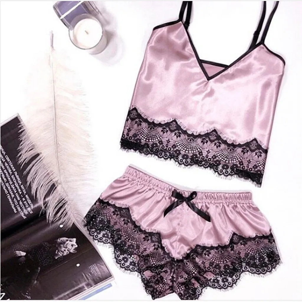 New Spring Womens Sexy Sleepwear Set Satin Sling Sleepwear Lingerie Lace Bowknot Nightdress Underwear seksi bayan gecelikler
New Spring Womens Sexy Sleepwear Set Satin Sling Sleepwear Lingerie Lace Bowknot Nightdress Underwear seksi bayan gecelikler