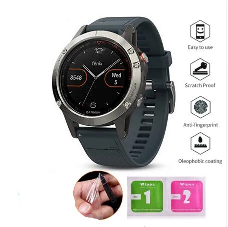 

600pcs Soft TPU Clear Protective Film Guard For Garmin Fenix 5/5S/5X chronos Forerunner 225/235 Full Screen Protector Cover