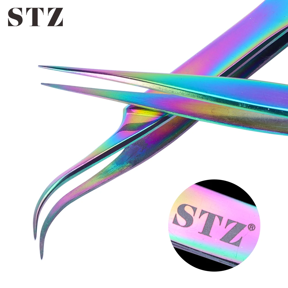 STZ Rainbow Straight Curved Tweezers Eyelash Extension Eyebrow Steel Makeup Tweezers Rhinestone Sticker Picker Nail Tools T1-2
STZ Rainbow Straight Curved Tweezers Eyelash Extension Eyebrow Steel Makeup Tweezers Rhinestone Sticker Picker Nail Tools T1-2