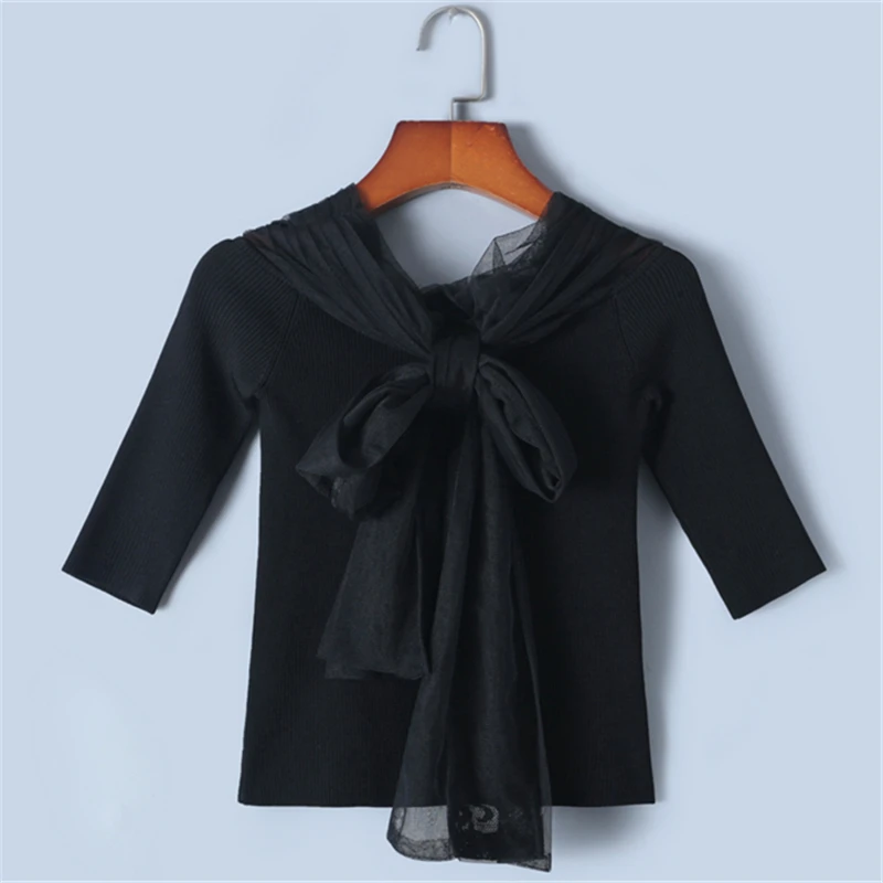 Tunjuefs Design Lolita Bow T-shirt Women Jumper Half Sleeve Knit Pullovers Runway Crop Top Slim Elegant Mesh Tees Summer Bodycon
Tunjuefs Design Lolita Bow T-shirt Women Jumper Half Sleeve Knit Pullovers Runway Crop Top Slim Elegant Mesh Tees Summer Bodycon
