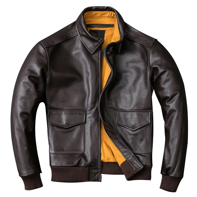 2019 Brown Men USAF Pilot Leather Jacket Plus Size 4XL Genuine Thick Cowhide Russian Loose Aviator Leather Jacket FREE SHIPPING
2019 Brown Men USAF Pilot Leather Jacket Plus Size 4XL Genuine Thick Cowhide Russian Loose Aviator Leather Jacket FREE SHIPPING