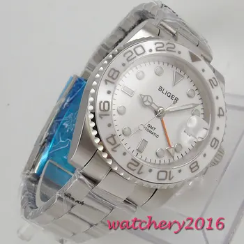 40mm Bliger White Dial Sapphire Glass GMT Hand Date Stainless Case Rotating Bezel Luxury Automatic Movement men's Watch
40mm Bliger White Dial Sapphire Glass GMT Hand Date Stainless Case Rotating Bezel Luxury Automatic Movement men's Watch