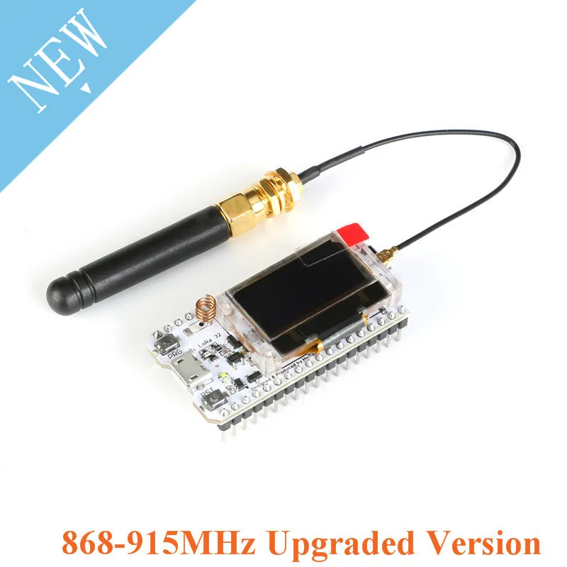868MHz/915MHz LoRa ESP32 Oled Wifi SX1276 Module IOT with Antenna Electronic diy kit pcb New Version 2018 For Arduino
868MHz/915MHz LoRa ESP32 Oled Wifi SX1276 Module IOT with Antenna Electronic diy kit pcb New Version 2018 For Arduino