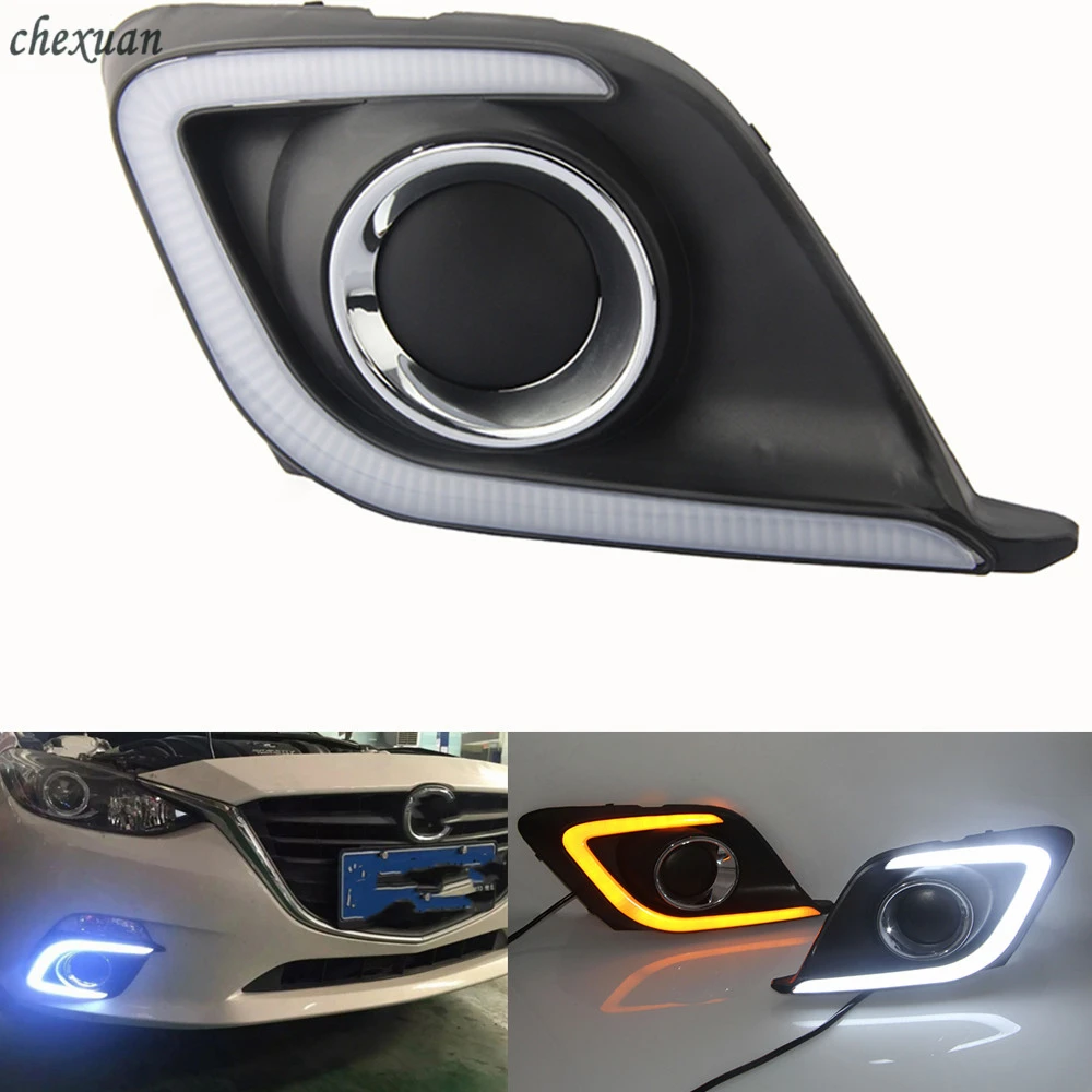 CSCSNL 1 set LED DRL daytime running lights fog lamp hole with turnning yellow Signal Light for Mazda 3 axela 2014 2015 2016
CSCSNL 1 set LED DRL daytime running lights fog lamp hole with turnning yellow Signal Light for Mazda 3 axela 2014 2015 2016