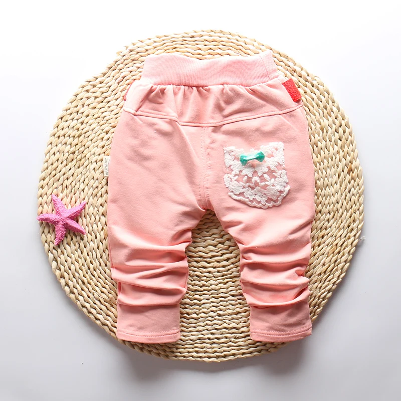 9 Bibihou 2017 spring autumn new Kids baby clothing Chiffon big bow gray baby Trousers warm pants baby girl leggings infants  bebe