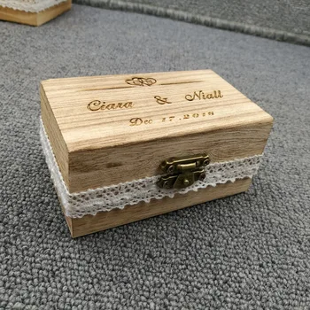 Custom Ring Box, Personalized Wedding Valentines Engagement Wooden Ring Bearer Box, Rustic Wedding Ring Box Holder With lace
Custom Ring Box, Personalized Wedding Valentines Engagement Wooden Ring Bearer Box, Rustic Wedding Ring Box Holder With lace