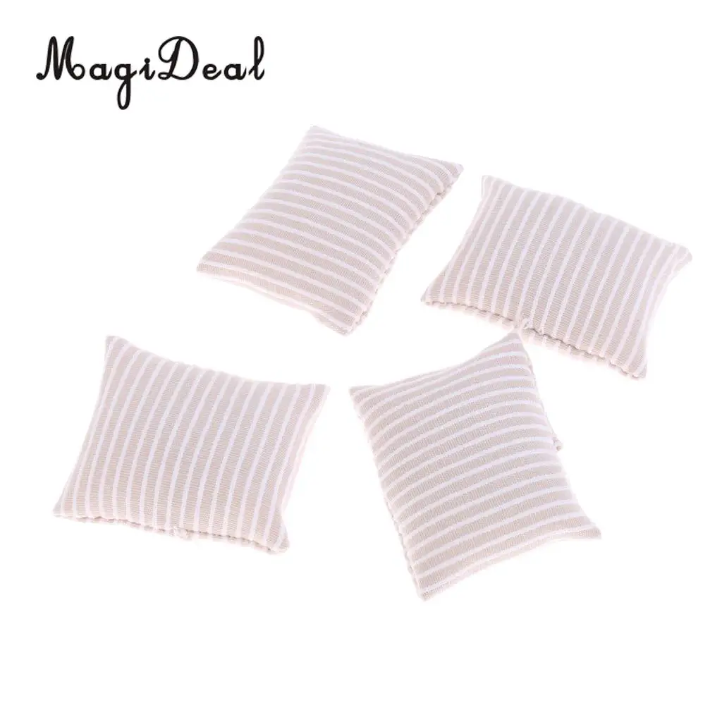 7 Pieces Wooden Floral Sofa Cushions Kit for 1/12 Scale Dolls House Miniature Furniture Decoration Kids Child Pretend Play Toys