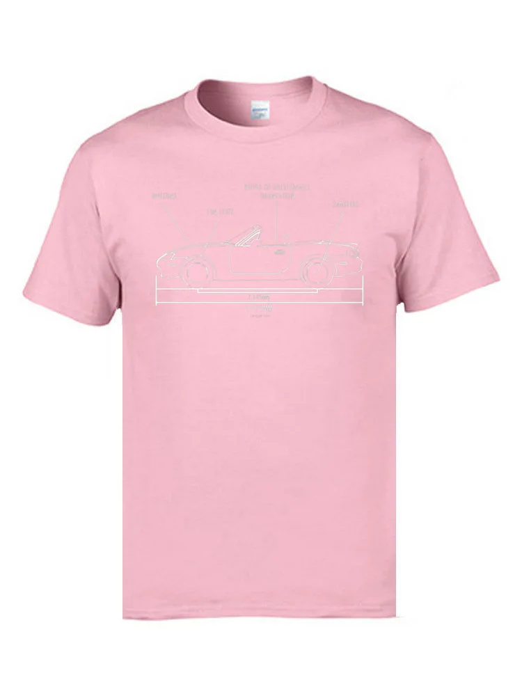 NB Miata Blueprint 4135 Tees Cute Crew Neck Casual Short Sleeve Cotton Men Tshirts Cool T Shirt Free Shipping NB Miata Blueprint 4135 pink