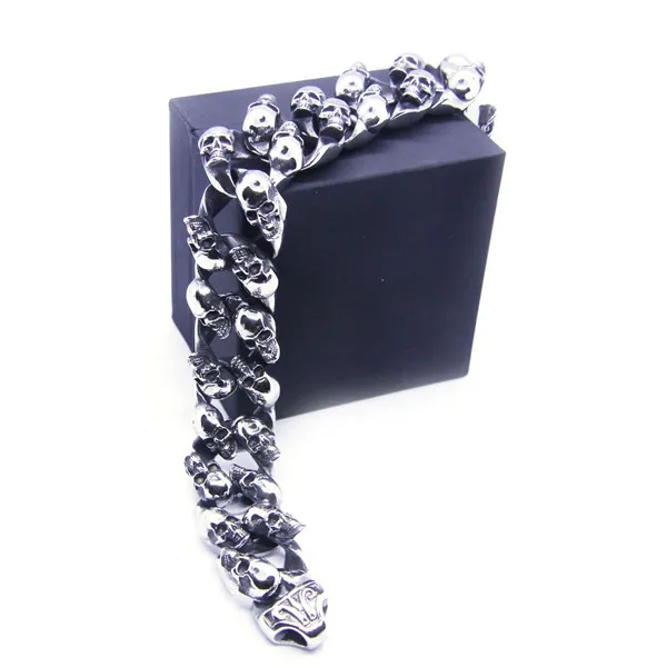 2018 Fashion Real Cool Double Line Skull Bracelet 316L Stainless Steel Band Party Style Skull Biker Bracelet
2018 Fashion Real Cool Double Line Skull Bracelet 316L Stainless Steel Band Party Style Skull Biker Bracelet