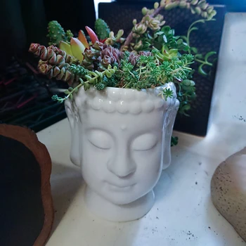 Buddha Head Planter Zen White Ceramic Flower Pot for Succulents Plants Buddha Face Statue Fengshui Figurines Home Garden Decor
Buddha Head Planter Zen White Ceramic Flower Pot for Succulents Plants Buddha Face Statue Fengshui Figurines Home Garden Decor