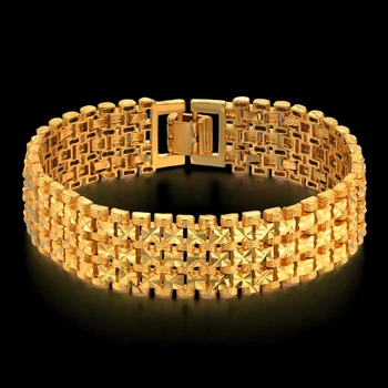 

Men's Thick Link Bracelet 20CM Gold Color Hombre Male Chain Link Bracelets For Men/Women Jewelry Star Pulseras Dropshipping