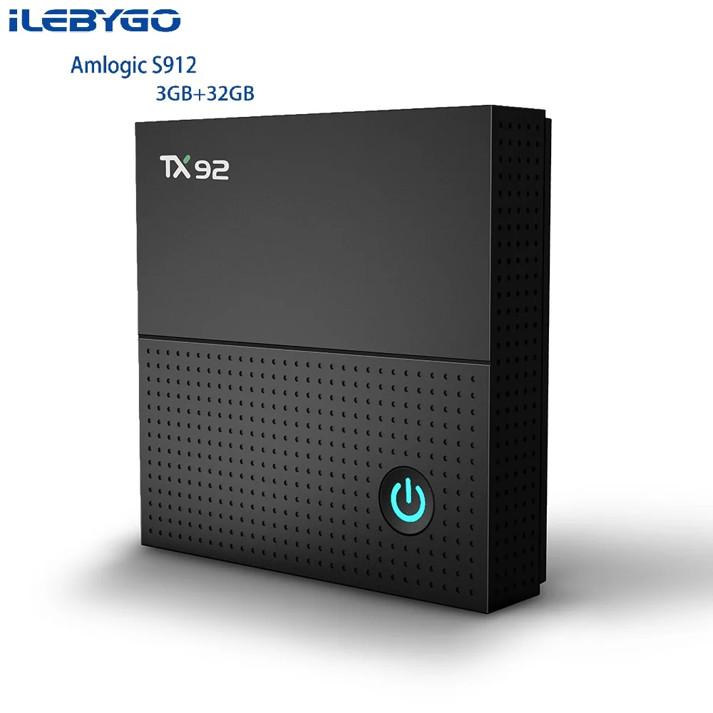 Ilebygo TX92 Smart Android TV Box 3+32GB Android7.1 Amlogic S912 Octa-core 2.0GHz CPU Bluetooth 4.1 4K 1000M LAN Set Top Box 
Ilebygo TX92 Smart Android TV Box 3+32GB Android7.1 Amlogic S912 Octa-core 2.0GHz CPU Bluetooth 4.1 4K 1000M LAN Set Top Box