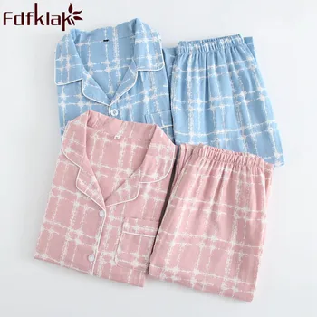 Fdfklak couple pajamas long sleeve pajama set cotton home clothes sleepwear night suit spring autumn new pyjama set Q1564
Fdfklak couple pajamas long sleeve pajama set cotton home clothes sleepwear night suit spring autumn new pyjama set Q1564