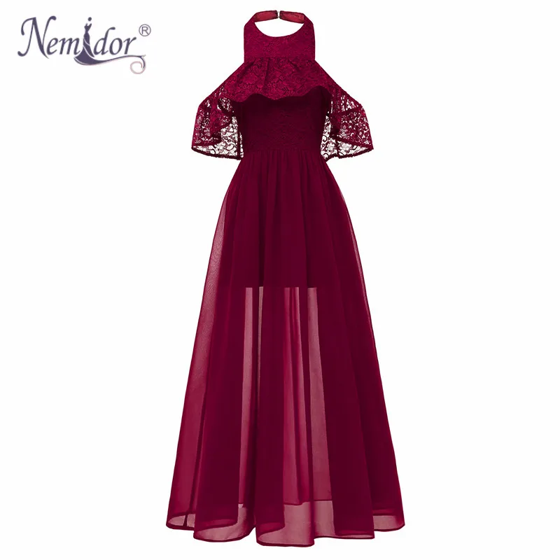 Nemidor 2019 New Women Elegant Halter Sleeveless Vintage Patchwork Lace Chiffon Dress Sexy Backless Party Slim Long Dress
Nemidor 2019 New Women Elegant Halter Sleeveless Vintage Patchwork Lace Chiffon Dress Sexy Backless Party Slim Long Dress