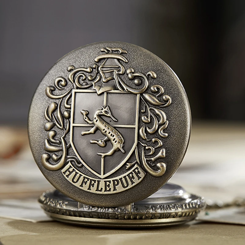 Hufflepuff Harry Potter Pocket Watch Fob Chain Film Theme Engrave Clock Mens Flip Bronze Hour Watch Men Women reloj de bolsillo
Hufflepuff Harry Potter Pocket Watch Fob Chain Film Theme Engrave Clock Mens Flip Bronze Hour Watch Men Women reloj de bolsillo