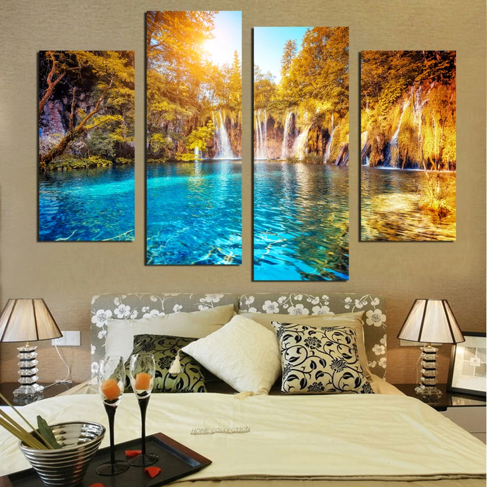 Art Painting Modular HD Printed 4 Panel Waterfall Mountains View Canvas Poster Frame Home Decor Living Room Wall Pictures
Art Painting Modular HD Printed 4 Panel Waterfall Mountains View Canvas Poster Frame Home Decor Living Room Wall Pictures