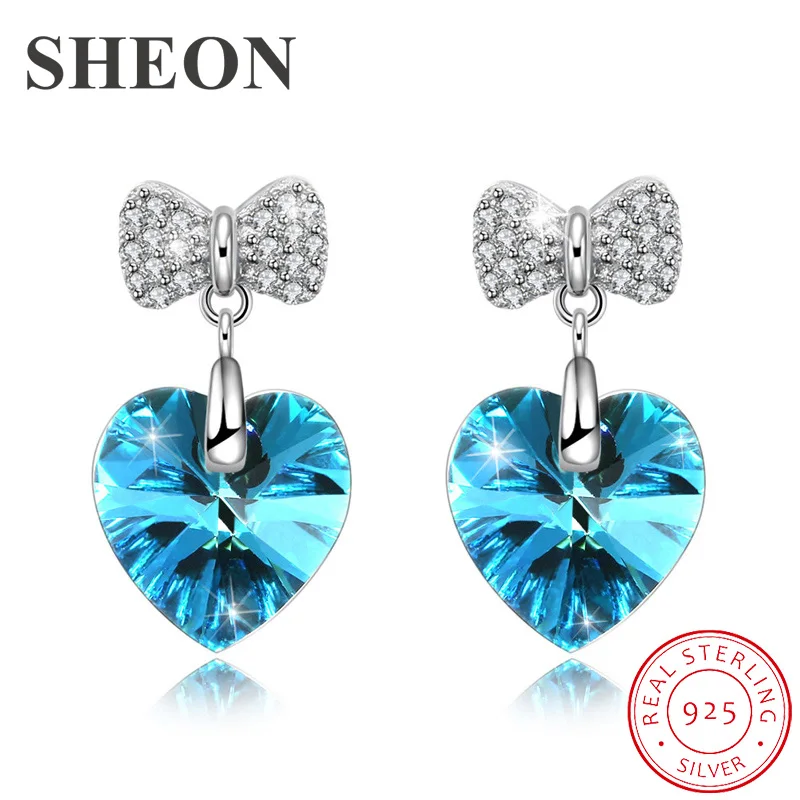 Crystal from Austria 925 Sterling Silver Bow Heart Stud Earrings fine Jewelry making for women gifts free shipping New arrival
Crystal from Austria 925 Sterling Silver Bow Heart Stud Earrings fine Jewelry making for women gifts free shipping New arrival