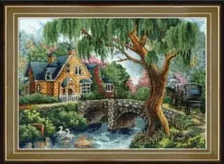 Gold Collection Lovely Counted Cross Stitch Kit Peaceful Afternoon River Stream Bridge and Cottage House Home Village dome
Gold Collection Lovely Counted Cross Stitch Kit Peaceful Afternoon River Stream Bridge and Cottage House Home Village dome