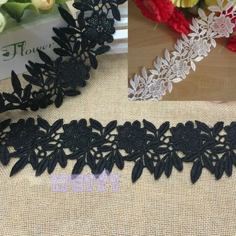 1 yard White and Black Polyester Flower Embroidered Lace Edge Trim Ribbon Applique Fabric Handmade DIY Sewing Craft Decoration
1 yard White and Black Polyester Flower Embroidered Lace Edge Trim Ribbon Applique Fabric Handmade DIY Sewing Craft Decoration