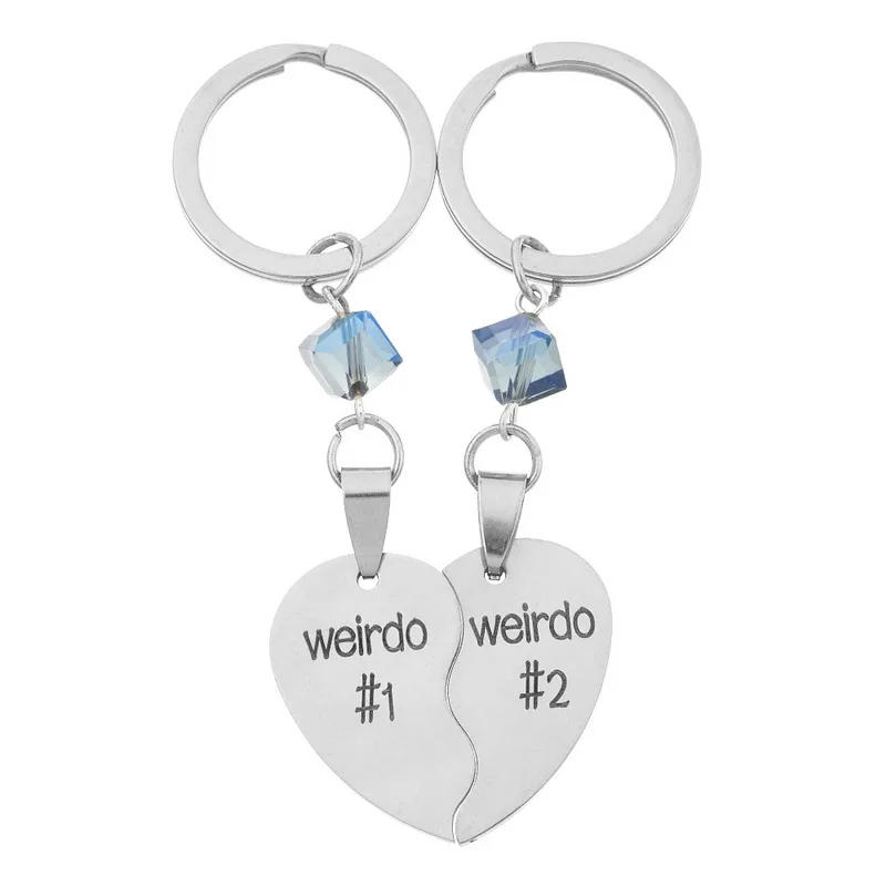 2PCs Half Heart Charm Keychain With Crystal Customize Engrave Key Rings Jewelry For Lover Valentines Day Gift Key Chain
2PCs Half Heart Charm Keychain With Crystal Customize Engrave Key Rings Jewelry For Lover Valentines Day Gift Key Chain