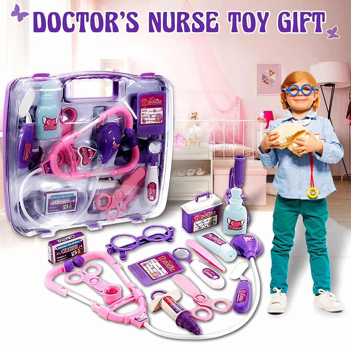 New Kids Doctor Nurse Medical Pretend Toys with Carry Case Set Play Preschool Playing Medical Bag Educational Toy Gift
New Kids Doctor Nurse Medical Pretend Toys with Carry Case Set Play Preschool Playing Medical Bag Educational Toy Gift