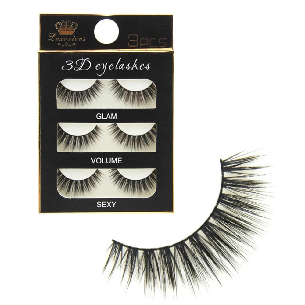 3 Pairs Natural Long Black 3D Black Makeup Fake Eye Lashes Make Up Handmade Thick Fake False Eyelash Extension Tools Full Strip
3 Pairs Natural Long Black 3D Black Makeup Fake Eye Lashes Make Up Handmade Thick Fake False Eyelash Extension Tools Full Strip