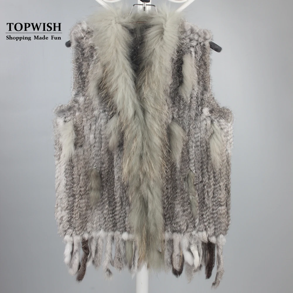 New Genuine Knitted Rabbit Fur Vest With Raccoon Fur Collar Real Rabbit Fur Gilet Winter Fur Waistcoat TFP781
New Genuine Knitted Rabbit Fur Vest With Raccoon Fur Collar Real Rabbit Fur Gilet Winter Fur Waistcoat TFP781