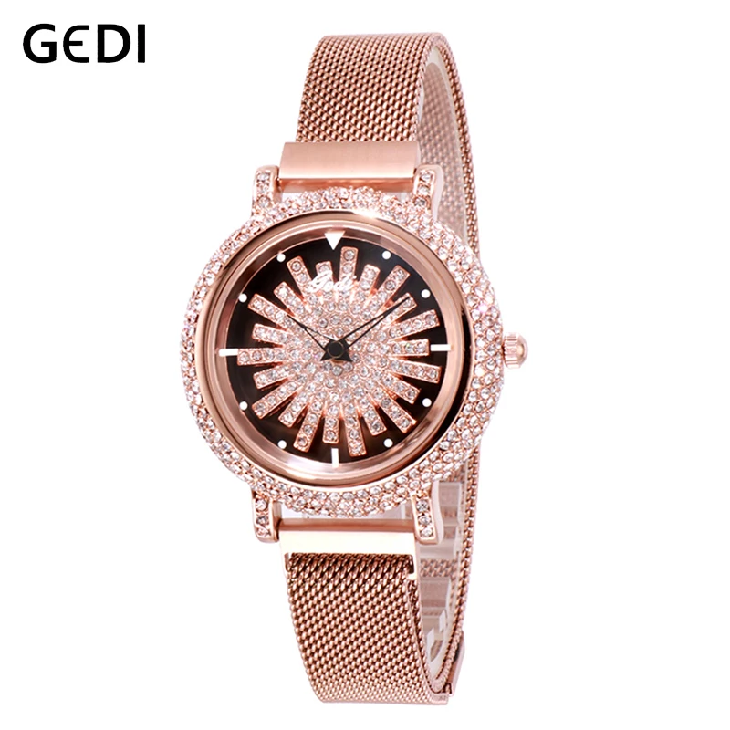 GEDI Rotatable Dial Luxury Women's Watch Diamond Women Lady Clock Woman Wrist Watch Woman Magnet Strap Female Wristwatch
GEDI Rotatable Dial Luxury Women's Watch Diamond Women Lady Clock Woman Wrist Watch Woman Magnet Strap Female Wristwatch