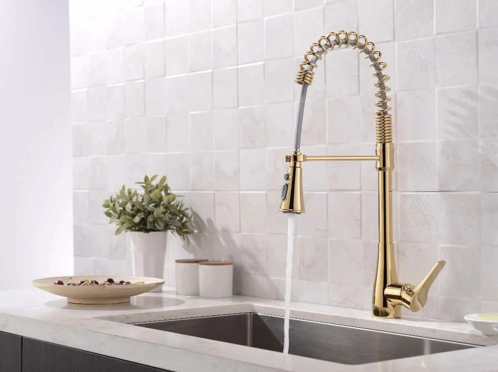 Luxury gold Brass Singel Lever Tall Pull Down golden Kitchen Faucet with Retractable Pull Out Wand Sprayer Head Swivel Spout
Luxury gold Brass Singel Lever Tall Pull Down golden Kitchen Faucet with Retractable Pull Out Wand Sprayer Head Swivel Spout