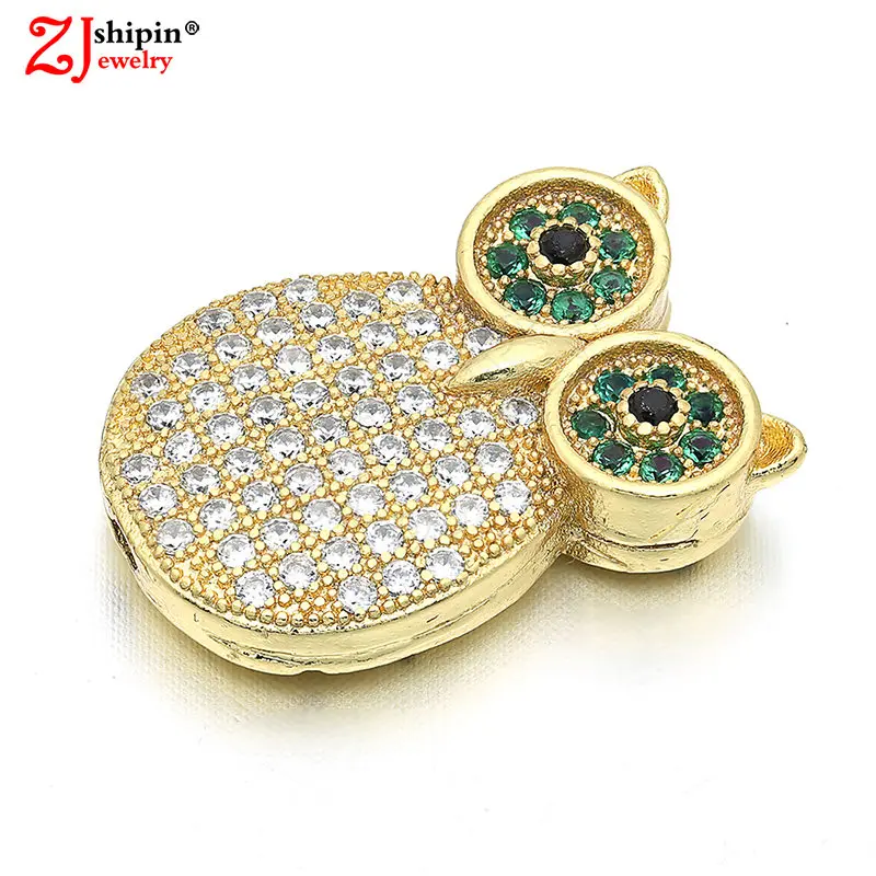 ZJSHIPIN fashion color zircon CZ micro-inlaid owl jewelry accessories connector suitable for DIY jewelry production
ZJSHIPIN fashion color zircon CZ micro-inlaid owl jewelry accessories connector suitable for DIY jewelry production